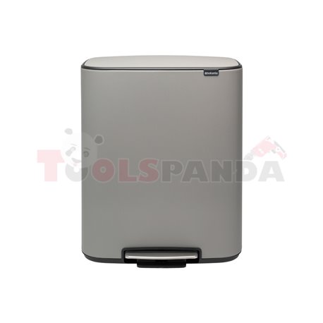 Кош за смет Brabantia Bo Pedal 2x30L, Mineral Concrete Grey