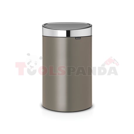 Кош за смет Brabantia Touch Bin New 40L, Platinum, капак металик