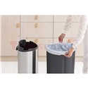 Кош за смет Brabantia Touch Bin New 40L, Platinum, капак металик