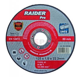 Диск за метал 125х1.0х22.2мм. A60T Inox RDP | RAIDER