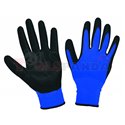 Ръкавици синьо текстурирано трико / черен нитрил | TopStrong