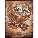 Табела ретро метална Harley Davidson Born to ride /XL/ 30x40см.