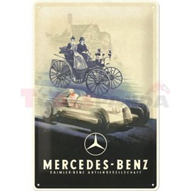 Табела ретро метална Mercedes Silver /L/ 20x30см.