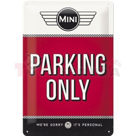 Табела ретро метална Mini Cooper Parking /L/ 20x30см.