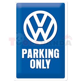 Табела ретро метална Parking Volkswagen Only /L/ 20x30см.