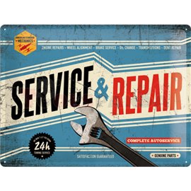 Табела ретро метална Service and Repair /XL/ 30x40см. | Retro
