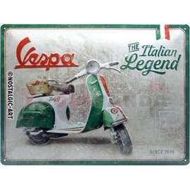 Табела ретро метална VESPA Italian Legend /XL/ 30x40см.
