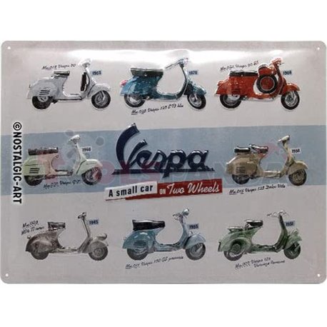 Табела ретро метална VESPA Models /XL/ 30x40см.