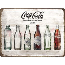 Табела ретро метална COCA-COLA In the distinctive Bottle /XL/ 30x40см. | Retro