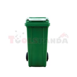 Пластмасов кош за отпадъци на колела, 120 литра, зелена