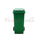 Пластмасов кош за отпадъци на колела, 120 литра, зелена