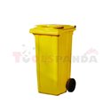 Пластмасова кофа за отпадъци на колела, 120 литра, жълта