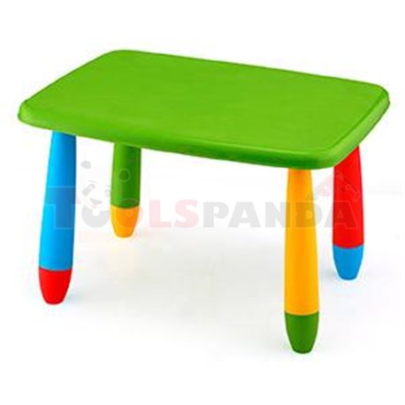 Детска маса правоъгълна зелена пластмасова 72.5x57xh47 см.