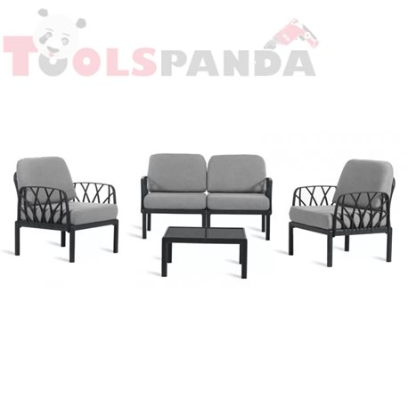 Сет от 2 кресла, двуместен диван и маса антрацит GARDA | NOVUSSI