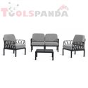 Сет от 2 кресла, двуместен диван и маса антрацит GARDA | NOVUSSI
