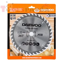 Диск за ръчен циркуляр, за дърво, 185х20х36Т | DAEWOO