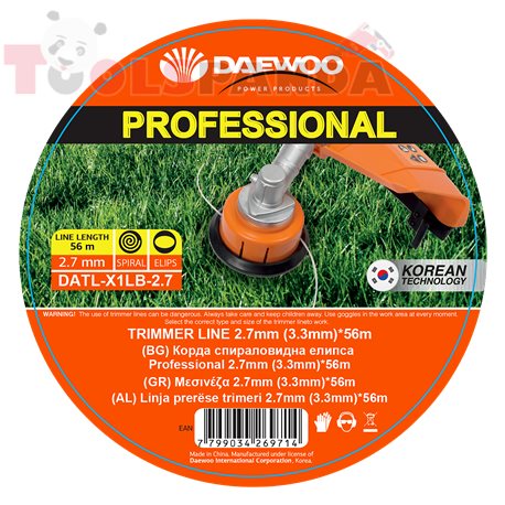Корда спираловидна елипса Professional 2.7мм. (3.3мм.)*56m | DAEWOO