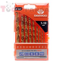 Свредла за метал с титаниево покритие к-кт 10 бр. | DAEWOO