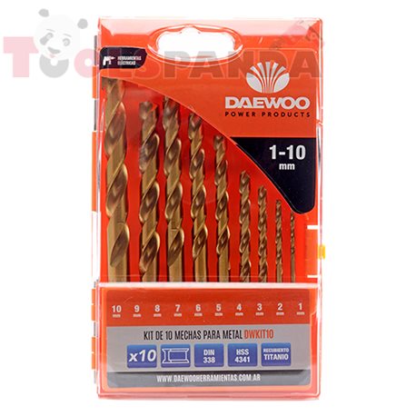 Свредла за метал с титаниево покритие к-кт 10 бр. | DAEWOO