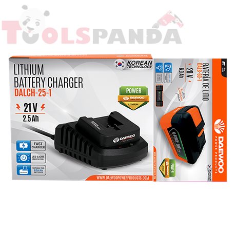 Зарядна станция U-FORCE 21V, 2.5Ah + Батерия U-FORCE 20V, 6.0Ah | DAEWOO