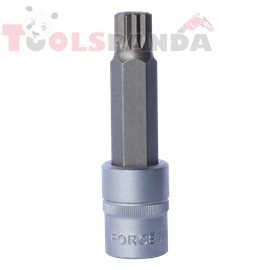 Вложка 1/2" с накрайник с отвор дванадесетостен M16, 55 мм. | FORCE Tools