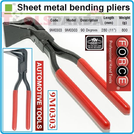 Клещи за огъване на ламарина 280 мм. 90 градуса | FORCE Tools