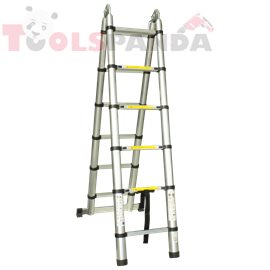 Стълба алуминиева телескопична двураменна GRASKO 5 m (2x8) | GRASKO