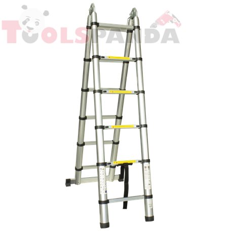 Стълба алуминиева телескопична двураменна GRASKO 5 m (2x8) | GRASKO