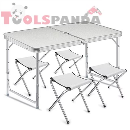 Къмпинг маса с 4 стола сгъваема 120х60