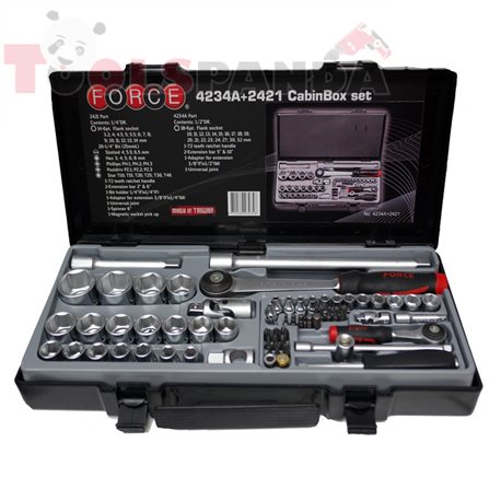 Гедоре 1/4" & 1/2" шестостен, к-кт 65бр. | FORCE Tools