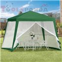 Градинска шатра с комарници зелена3х3м.SIENA| DE GARDEN