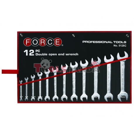 Ключове гаечни (6х7-30х32мм.) 12 бр. к-т | FORCE Tools