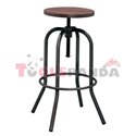 Бар стол на винт метал/дърво черен мат 40x40x70-86см.
