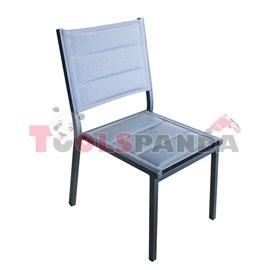 Стол с алуминиева рамка и двоен текстил светло сив GLORY GOMFORT