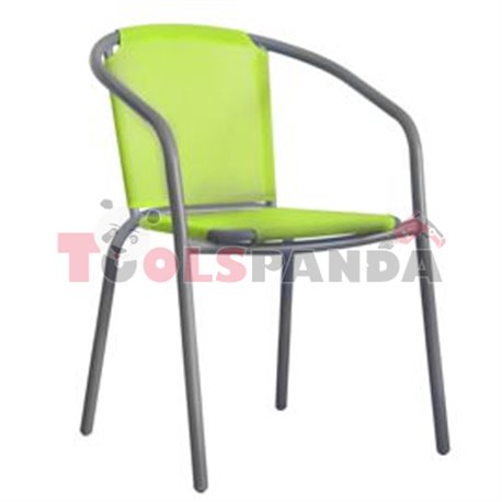 Стол със зелена мрежа и сива рамка 58x53x77см.