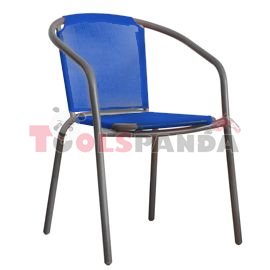 Стол със синя мрежа и сива рамка 58x53x77см.