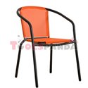 Стол с оранжева мрежа и черна рамка 58x53x77см.