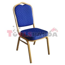 Кетъринг стол метален със синя седалка 45x51x93см.
