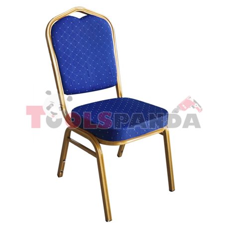 Кетъринг стол метален със синя седалка 45x51x93см.