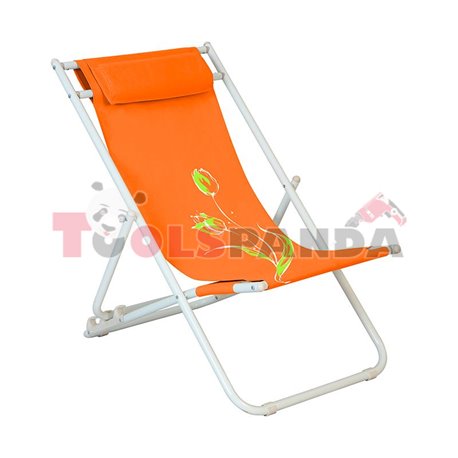 Стол плажен FLOWER 7 оранжев 3-позиционен