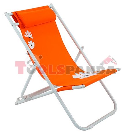 Стол плажен FLOWER 37 оранжев 3-позиционен