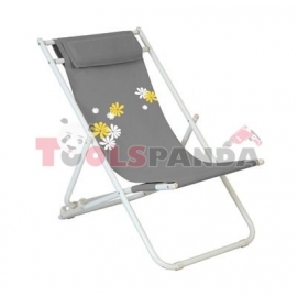 Стол плажен FLOWER 6 светло сив 3-позиционен