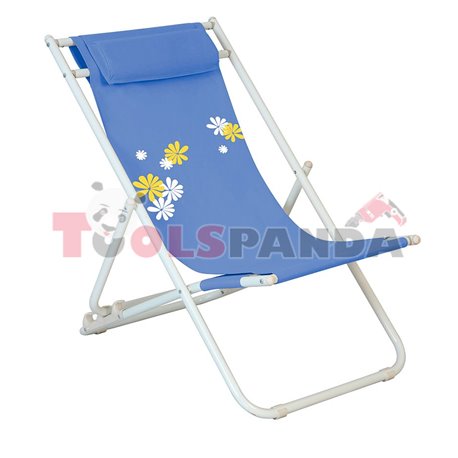 Стол плажен FLOWER 6 светло син 3-позиционен