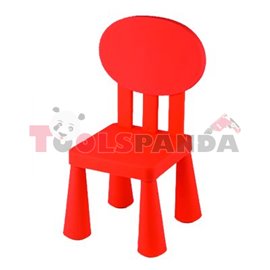 Детско столче с овална облегалка червено