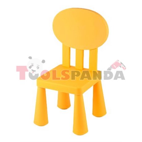 Детско столче с овална облегалка жълто