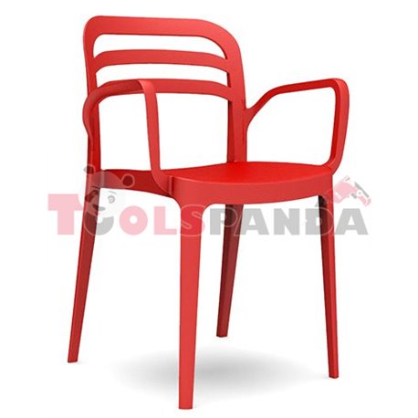 Стол с подлакътник червен "ASPENDOS"