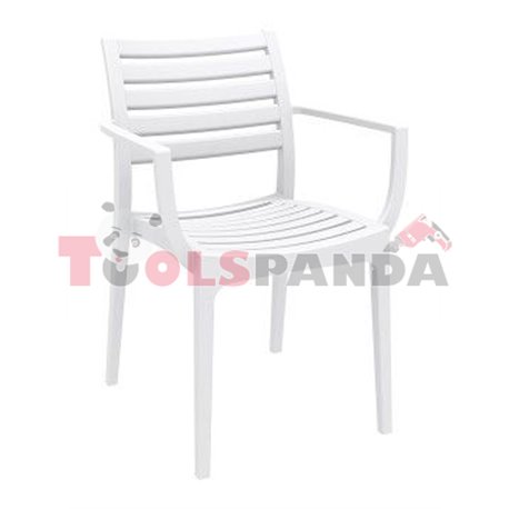 Стол с подлакътник бял ARTEMIS