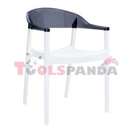 Стол бяло/черно прозрачно CARMEN | SIESTA