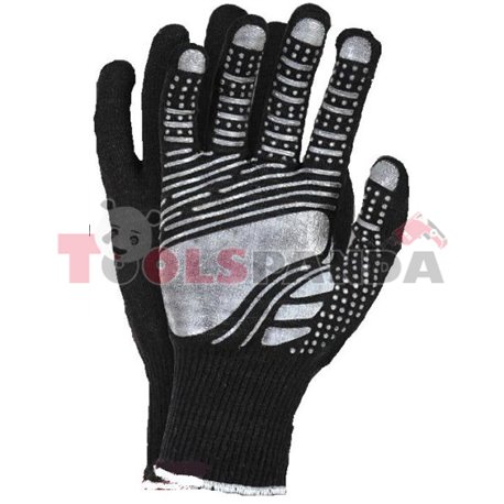 Ръкавици работни размер 9/L памук и полиестер, покритие от смес на PVC и нитрил 12 чифта к-т