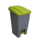 Кош за разделно събиране на отпадъци с педал и колела зелен 70л. 44x52x74.5см.